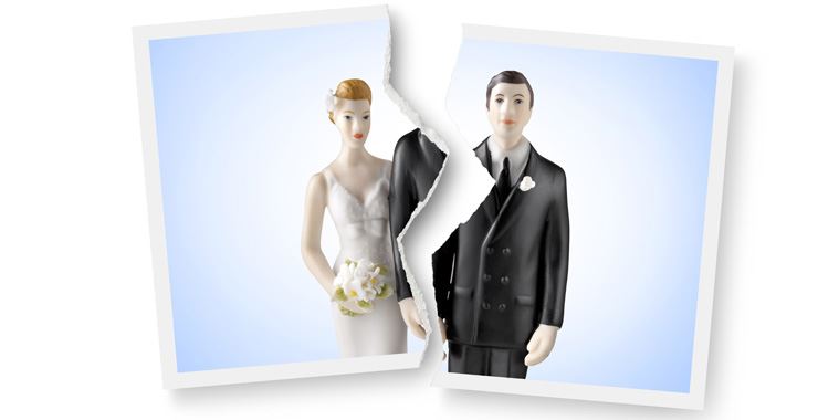 Ripped image of wedding dolls